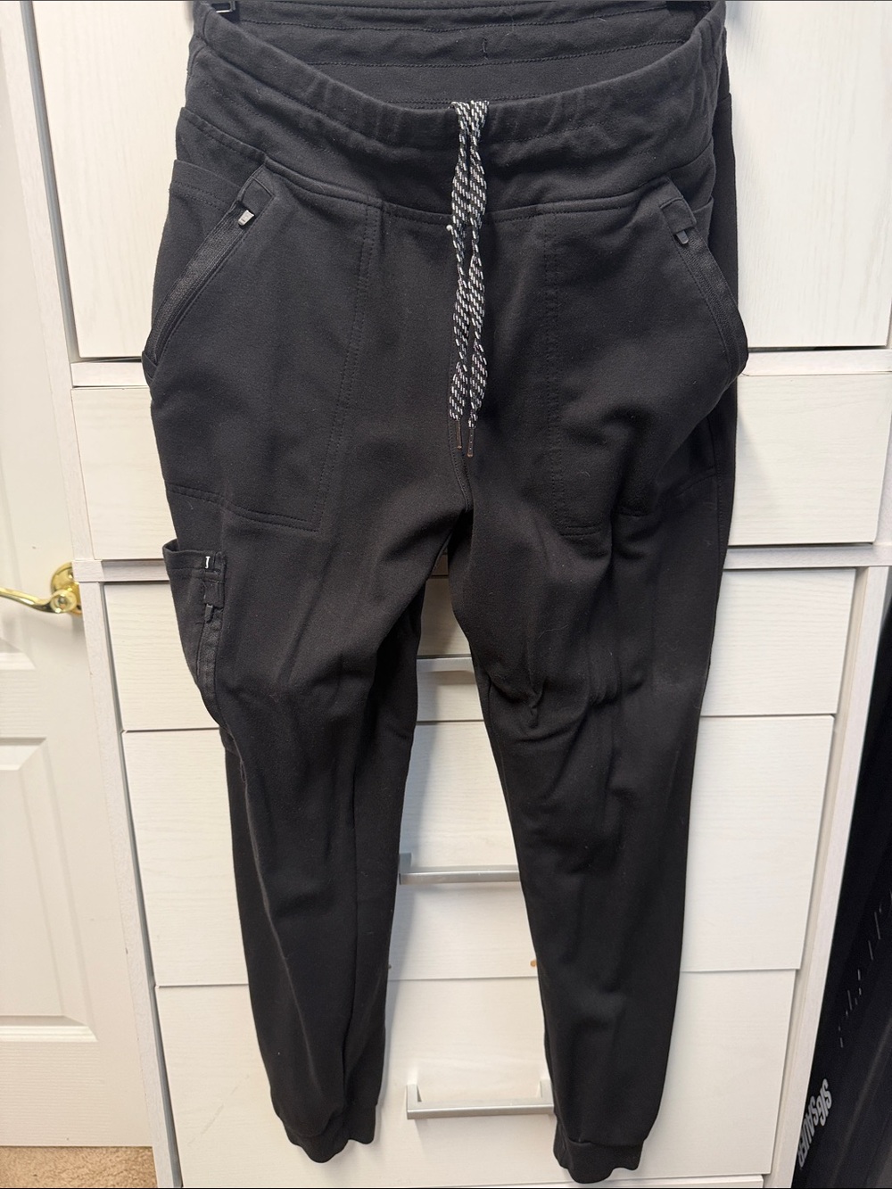 Jaanuu Black Drawstring Jogger Scrub Pants
